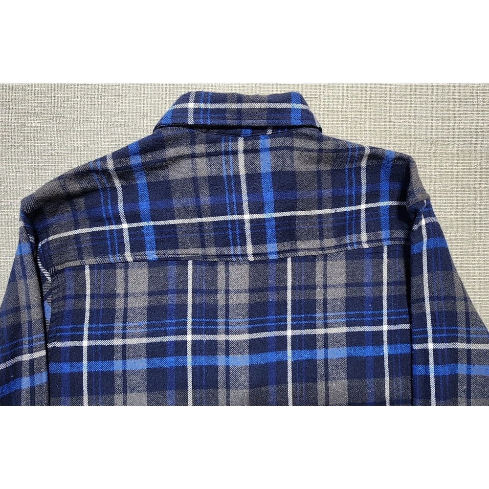 Eighth Avenue Men's Plaid Flannel Button Up Shirt Blue Gray XL - Picture 9 of 12